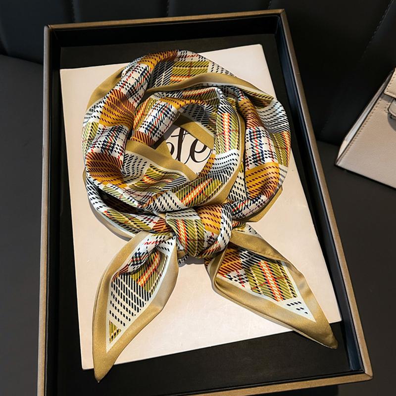 

Роскошные маленькие шелковые шарфы с сетчатым узором, длинный узкий двусторонний шарф с шелковистой текстурой для женщин, леди, повязка на голову, шаль, повязка для волос, пояс 14x147cm