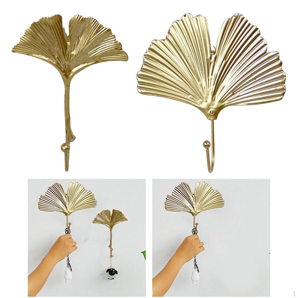 2 Pack Shabby Chic Cast Iron Decorative Wall Hooks Retro Small Leaves Hanging