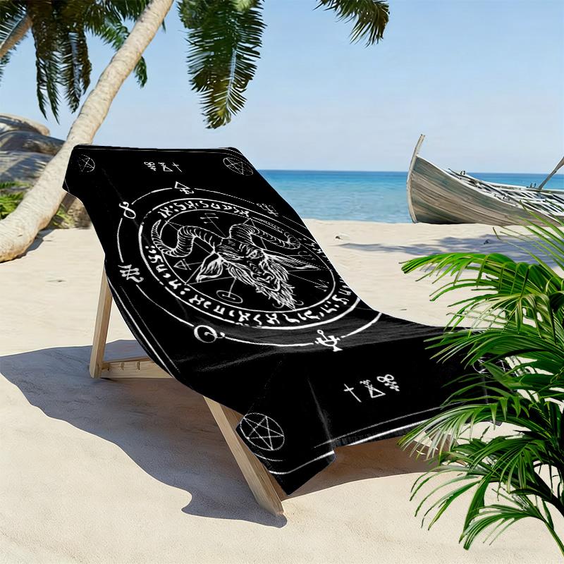 Satan-Print Strandtuch, Großes Weiches Schnelltrocknendes Handtuch für Strand Camping Schwimmen