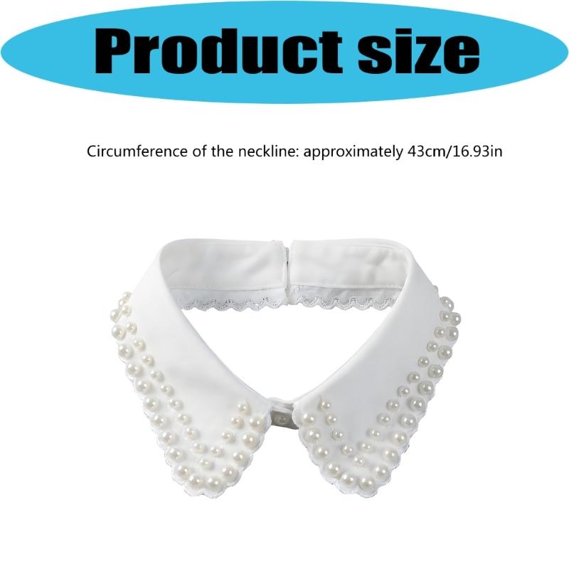 Korean Style Front Opening Artificial Pearls Detachable Collar Elegant Accessory For Dresses And Sweaters