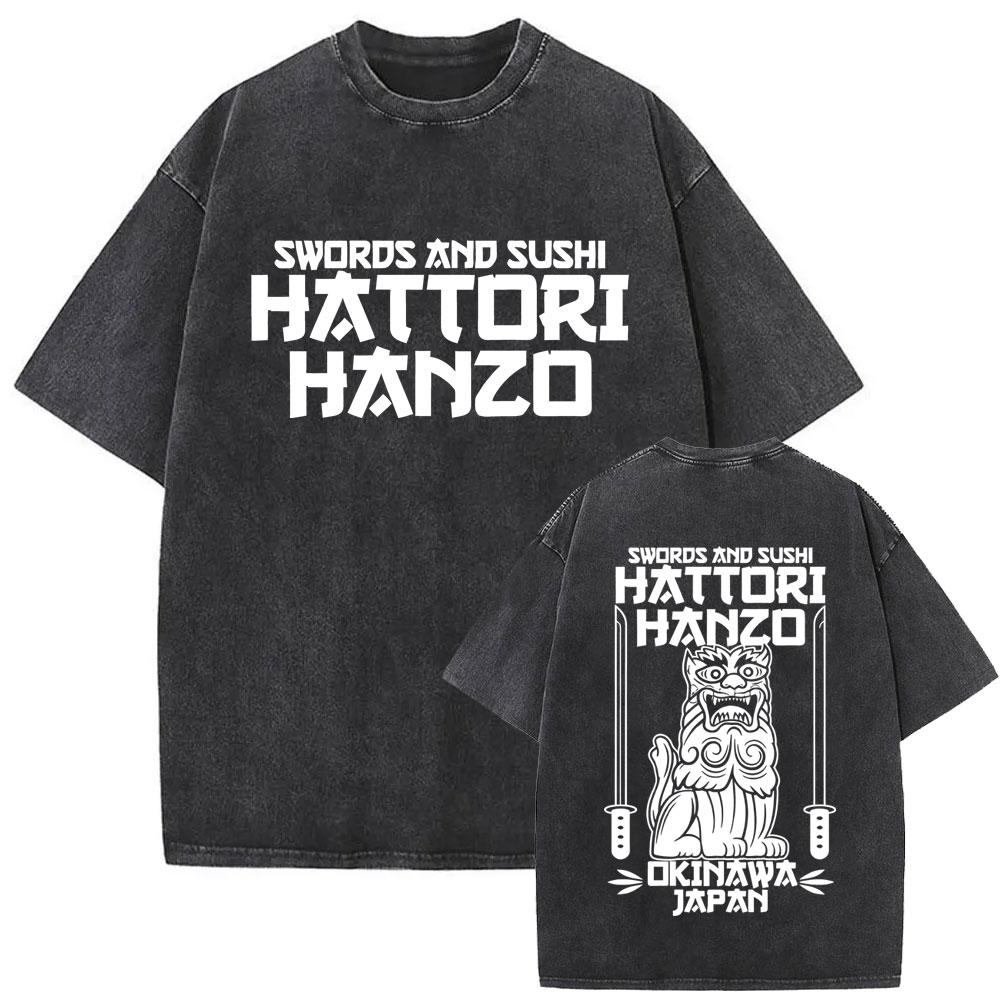 Washed Vintage Movie Kill Bill Hattori Hanzo Funny Tshirt Quentin Tarantino Film Pulp Fiction T Shirt Men Casual Retro Tshirts