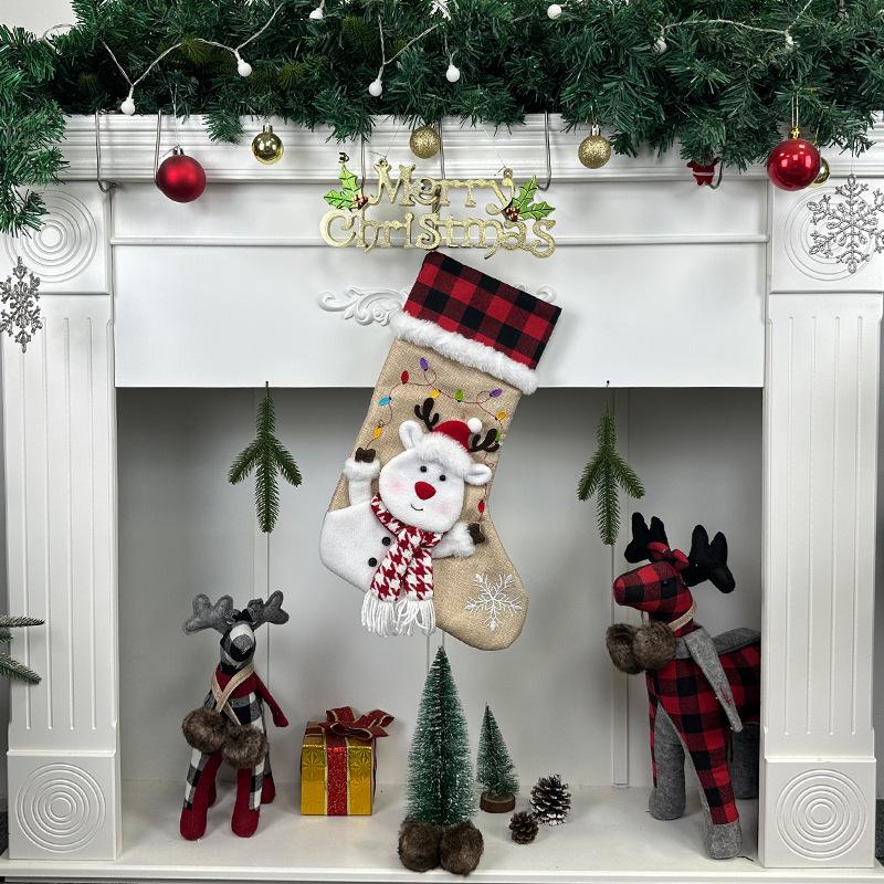 Christmas Socks Gift Bag Christmas Tree Ornaments Snowman Christmas Tree Pendant