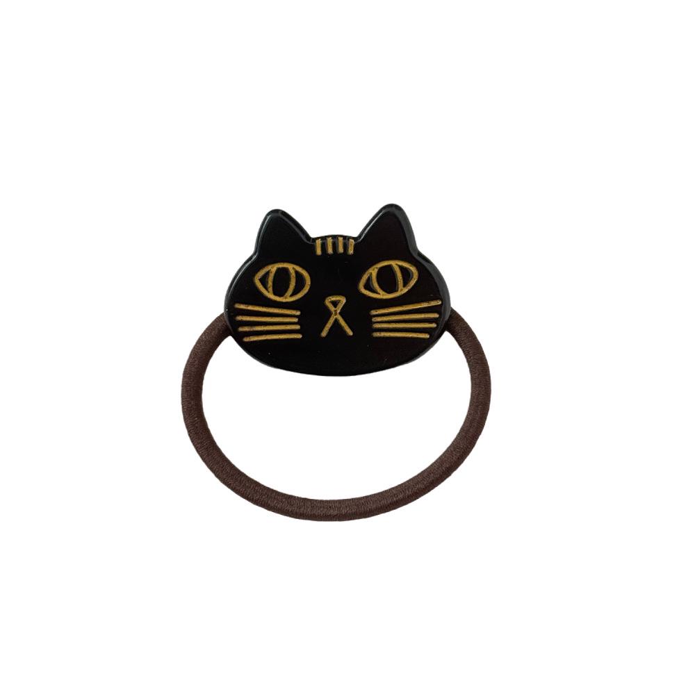 Cute Cat Acetate Hair Clip and Tie Set - 4.3cm Sweet Cartoon Hair Accessories for Children
