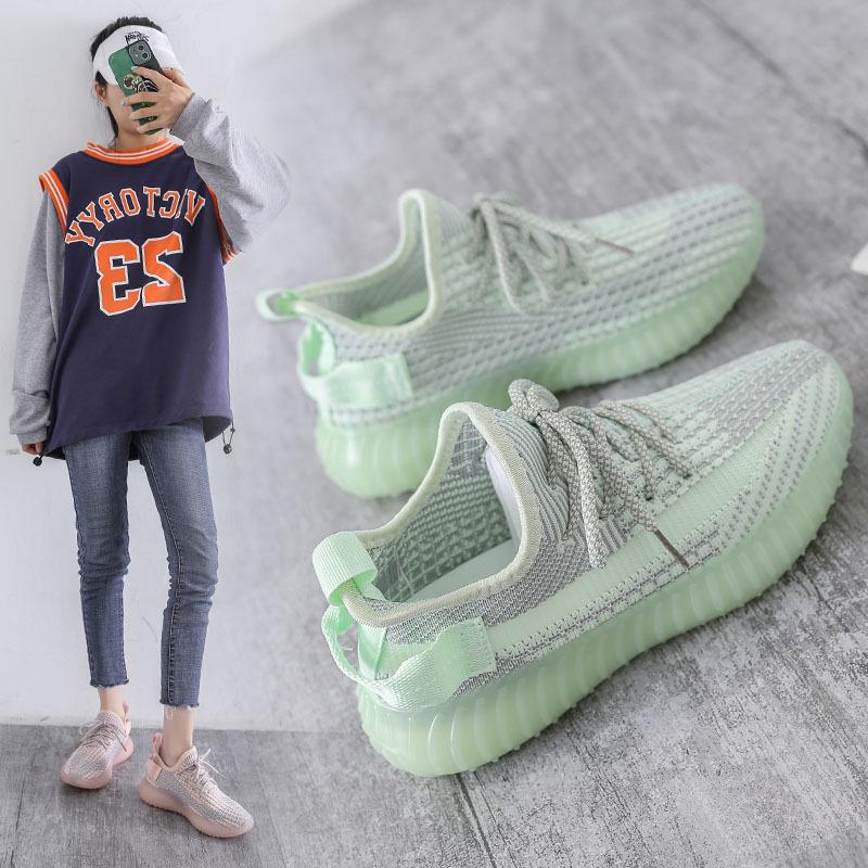 Women's Flyknit Korean-Style Spring 2026 Breathable Fashion Running Shoes