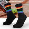 Sweat Wicking Athletic Socks Cotton Tennis Socks Striped Crew Socks Sports Running Socks
