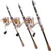 Fishing Rod SET 1.8-2.7M Carbon Telescopic Pole and 13+1BB Metal Spinning Reel Fishing Tackle