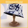 Cotton Blend Summer Fisherman Hat Letter Print Wide Brim Sun Wind Protection