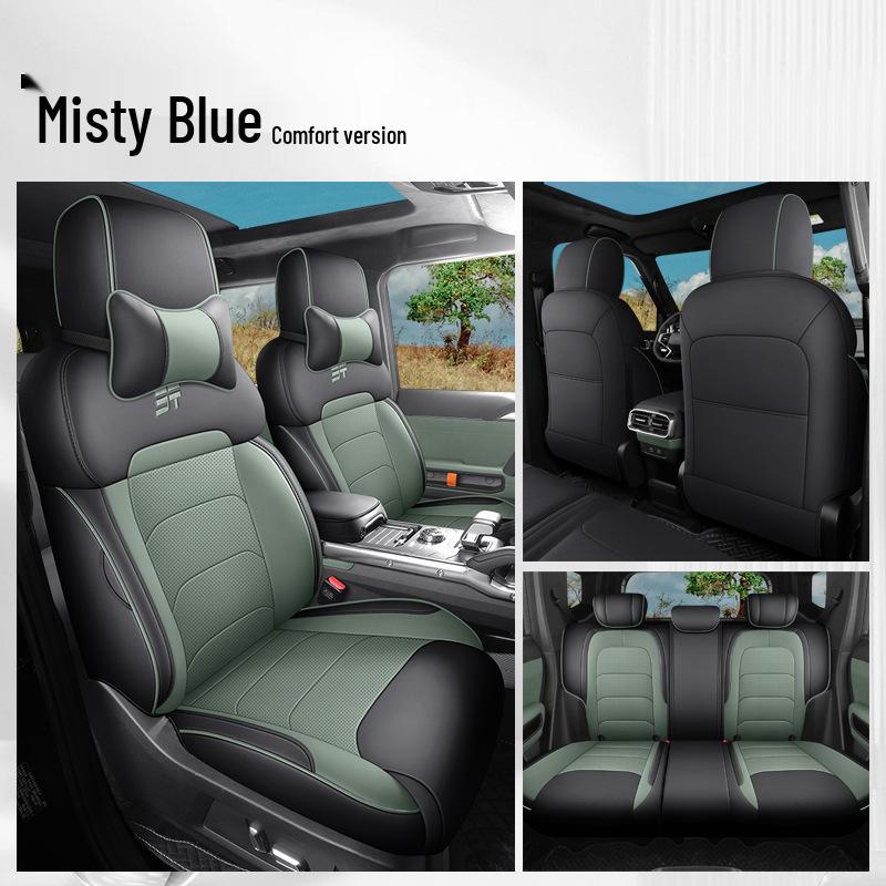 Traveler Car Seat Cushion Cover - Universal Fit, Full Leather, Four Seasons, New Model, for Five-Seat Cars