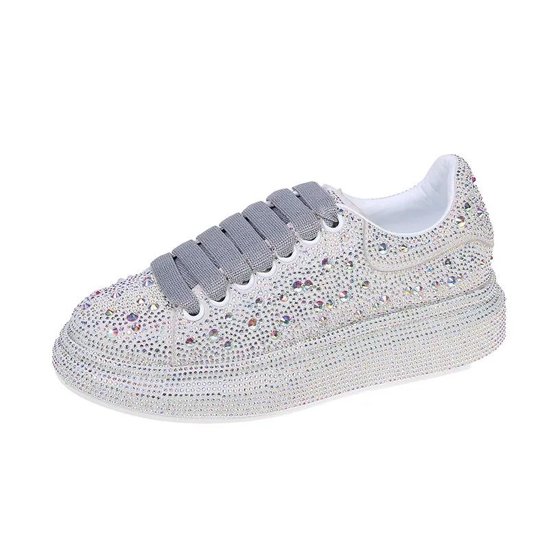 Women's Sneakers Luxury Rhinestones Women Causal Shoes Designer Platform Sport Shoes Fashion Comfort Women Shoes Plus Size