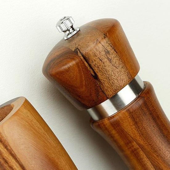Dřevěná solnička a pepřenka Nastavitelná Jednoduchá obsluha Voňavý mlýnek na koření Ořech Nastavitelný mlýnek Dárky k narozeninám