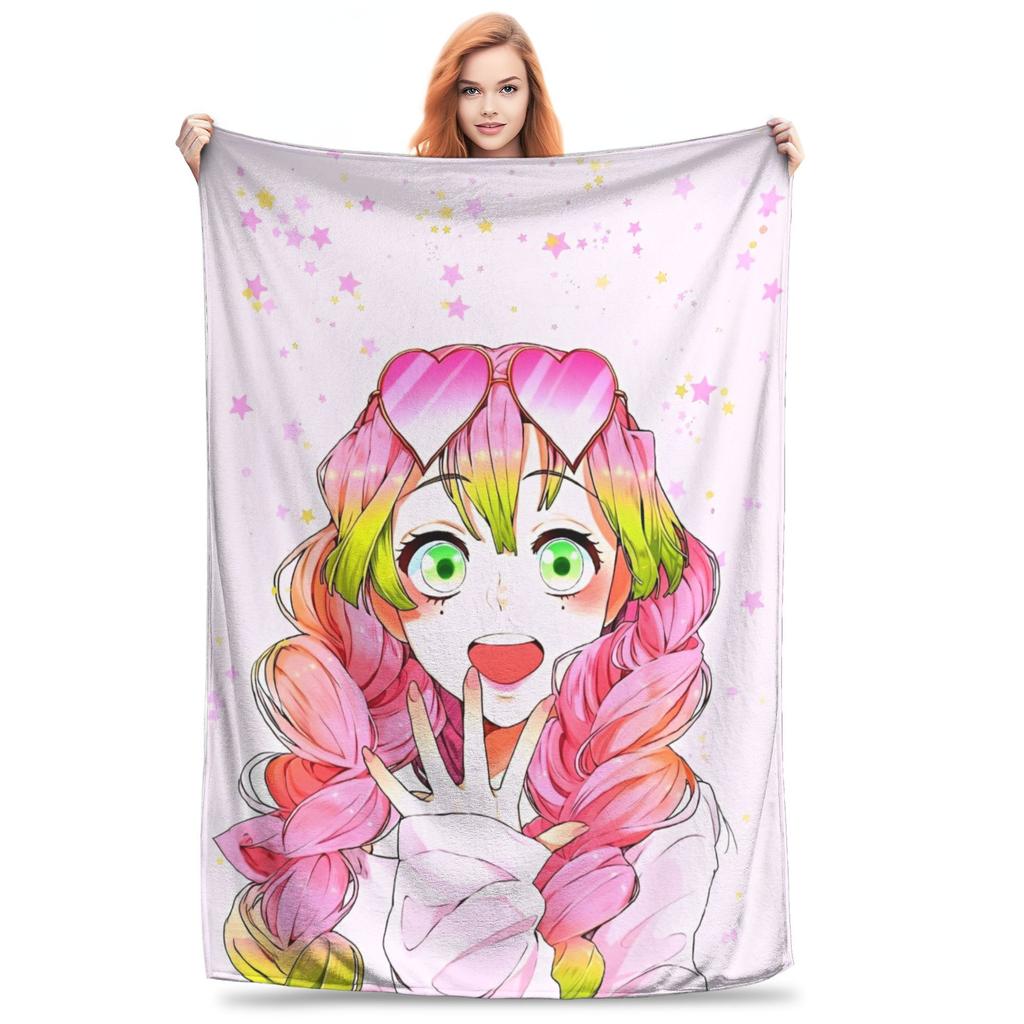 Kimetsu Demon Slayer Blankets Velvet Spring/Autumn Anime Kimetsu No Yaiba  Super Warm Throw Blankets for Bed Outdoor Rug Piece