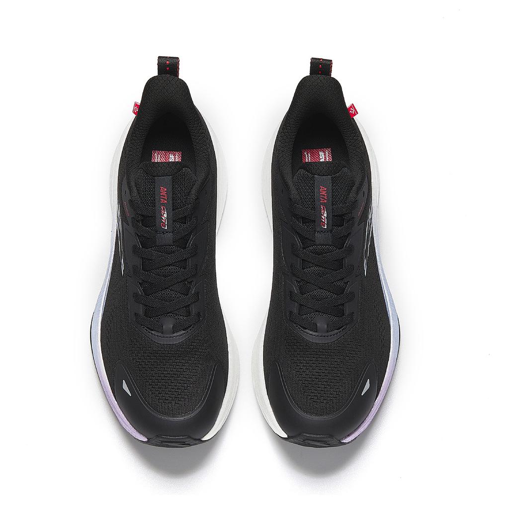 Anta Rocket 6.0 Comfortable Fabric Low-Top Lightweight Running Shoes Men Sneaker Basic-Black Metallic-Bright-Blue Paper-White 912615596-1