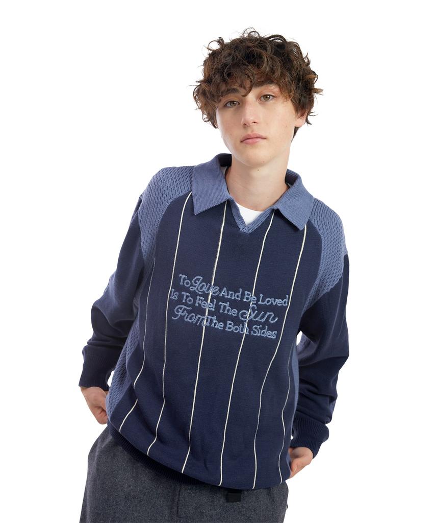 Sun Love Script Knit Jersey Navy