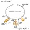 Qiong Yao 18K Gold-Plated Conch Shell Ocean-Style Openable Stainless Steel Bracelet