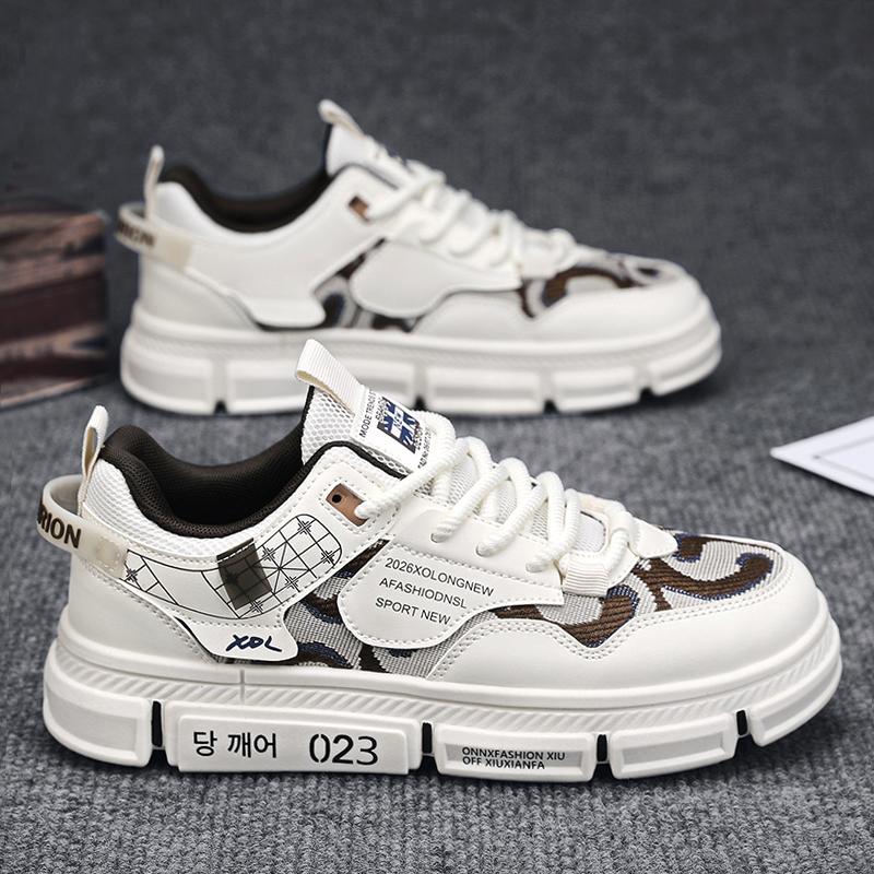 

Мужская обувь 2025 года, новинка, летняя обувь для отдыха и спорта, ниша, оригинальный тренд, обувь для доски, толстая подошва, износостойкая, маленькая белая обувь 44