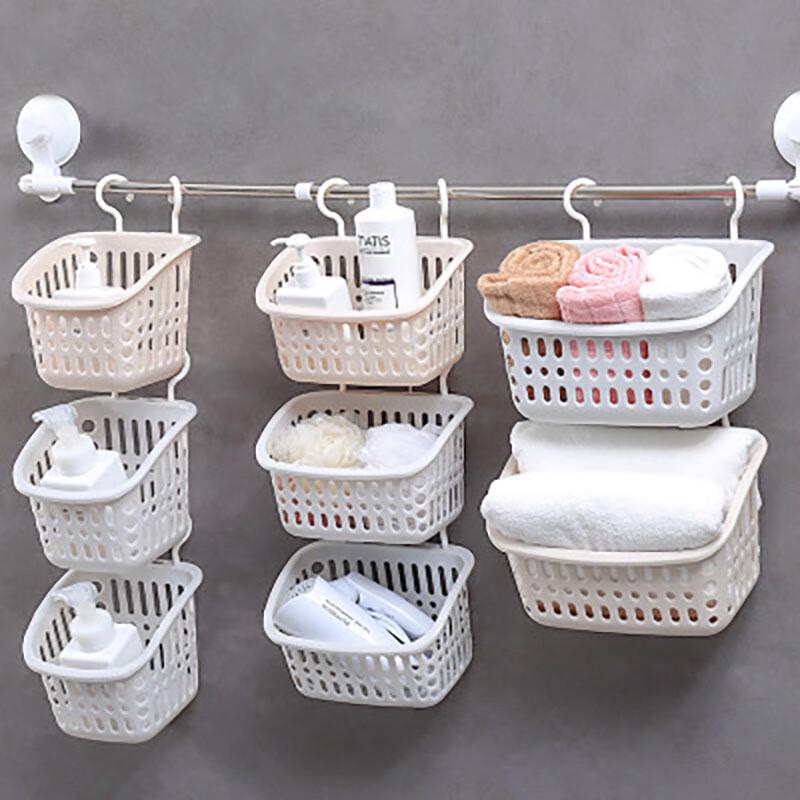 Chabaosen Hanging Bathroom Storage Basket with Hooks (5-Pack)