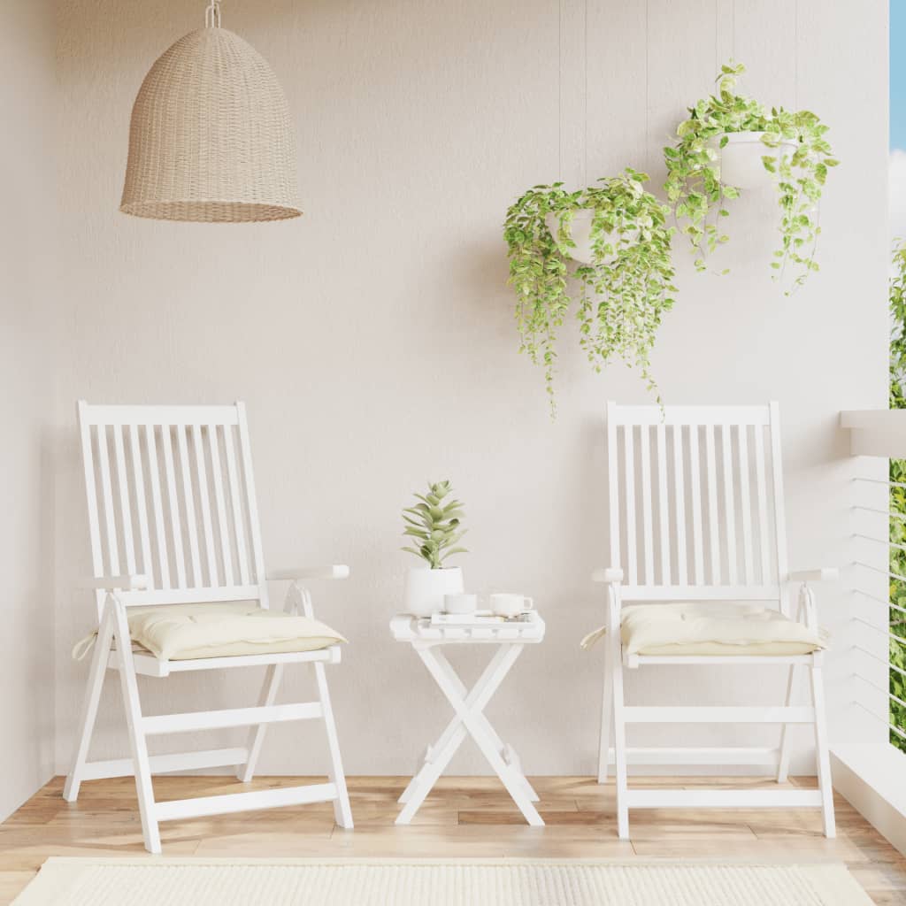 Chair Cushions 2 Pcs Cream White 40x40x7 Cm Oxford Fabric