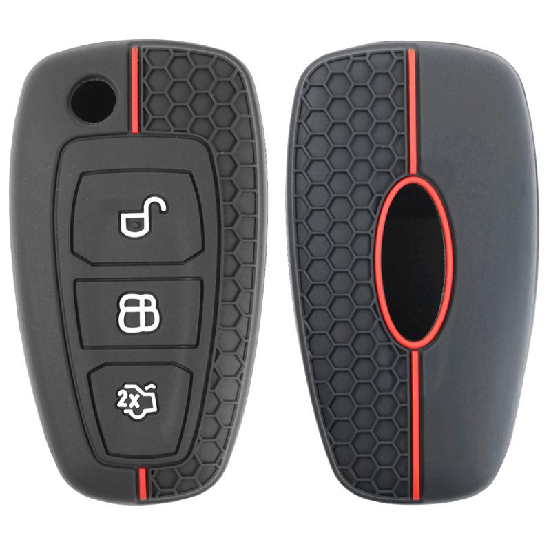 3-Button Silicone Remote Key Cover Case Holder For Ford Focus Fiesta Kuga Mondeo Ecosport B C S Max Grand C-Max Fusion Models