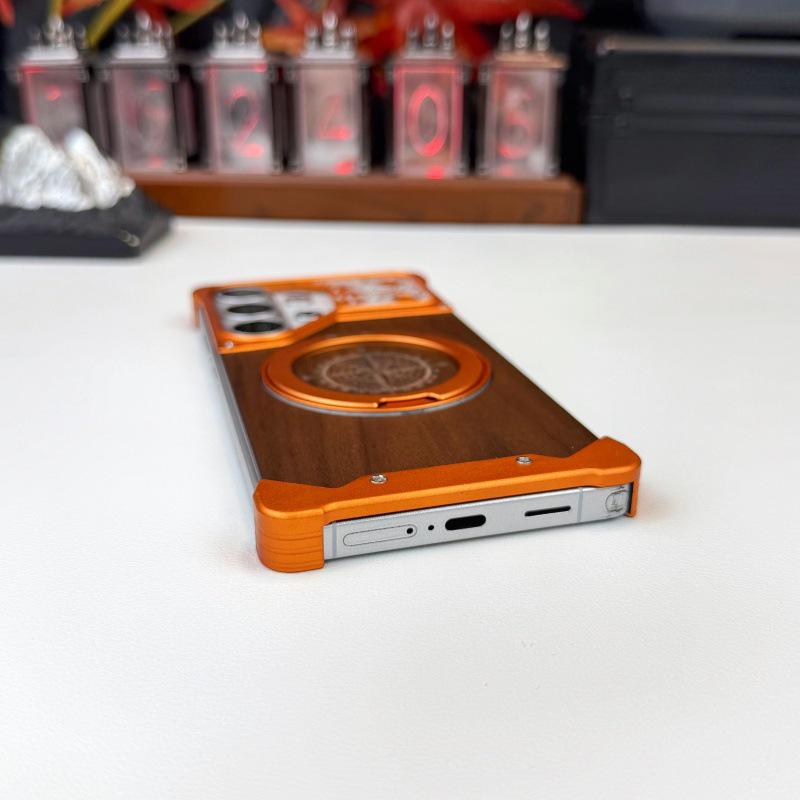 Compatible with Samsung S23 Ultra/S22 Ultra, 360° Rotating Stand Phone Case with Metal Protection.
