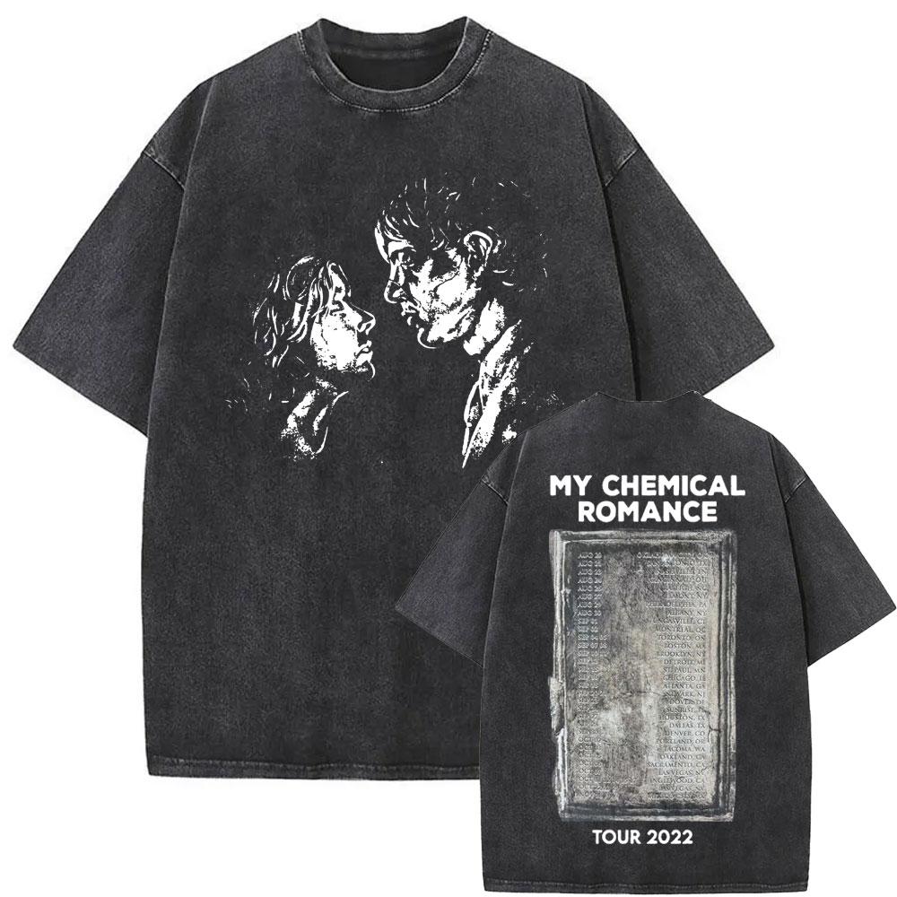 Washed Vintage Rock Band My Chemical Romance The Black Parade Tour 2026 T-shirt Men Women Fashion Punk Emo Oversized T Shirts