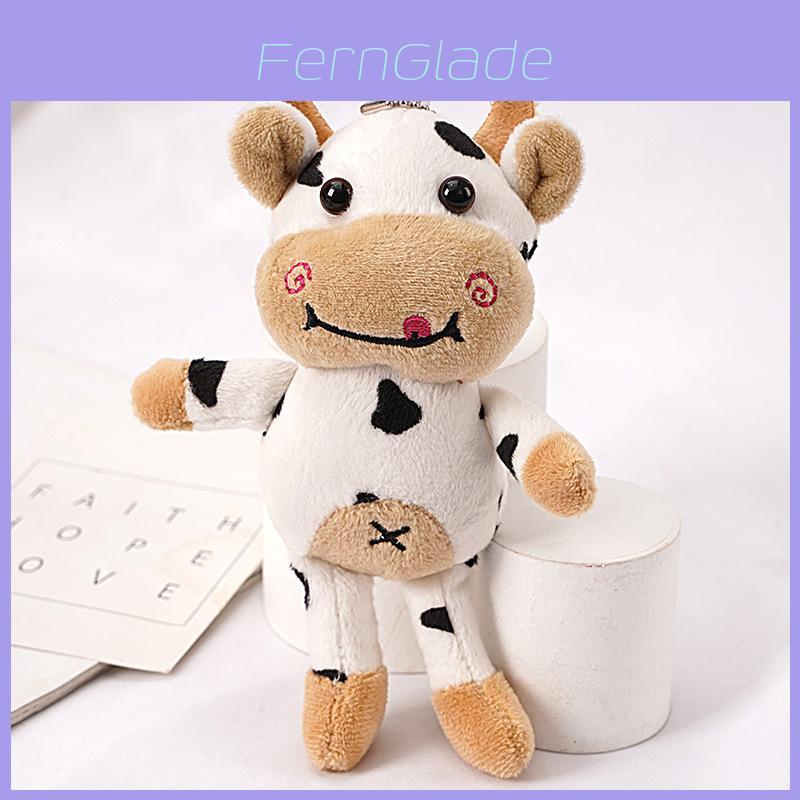 Portachiavi Mucca di Peluche con Imbottitura in Cotone PP per Regalo e Collezione