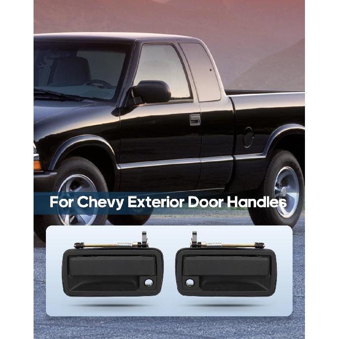 ECCPP Exterior Door Handles 1994-2004 for Chevy S10 and Standard Cab Outer Replacement Front Driver Left Passenger Right Door Handles 2pcs Black