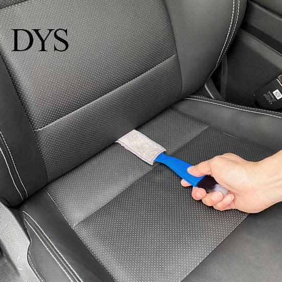 Arc-shaped Handle Car Brush Cleaning 2-in-1 Soft Bristles Portable Efficient Dense Bristle Anti-deform Arced Comfortable Grip Good Dusting Effect