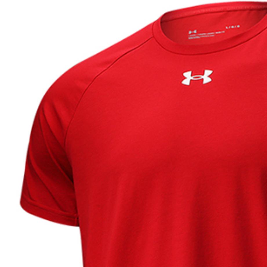 Under Armour Embossed Large Logo Sport Knit Crewneck T-Shirt Men Tops Red 22500518-600