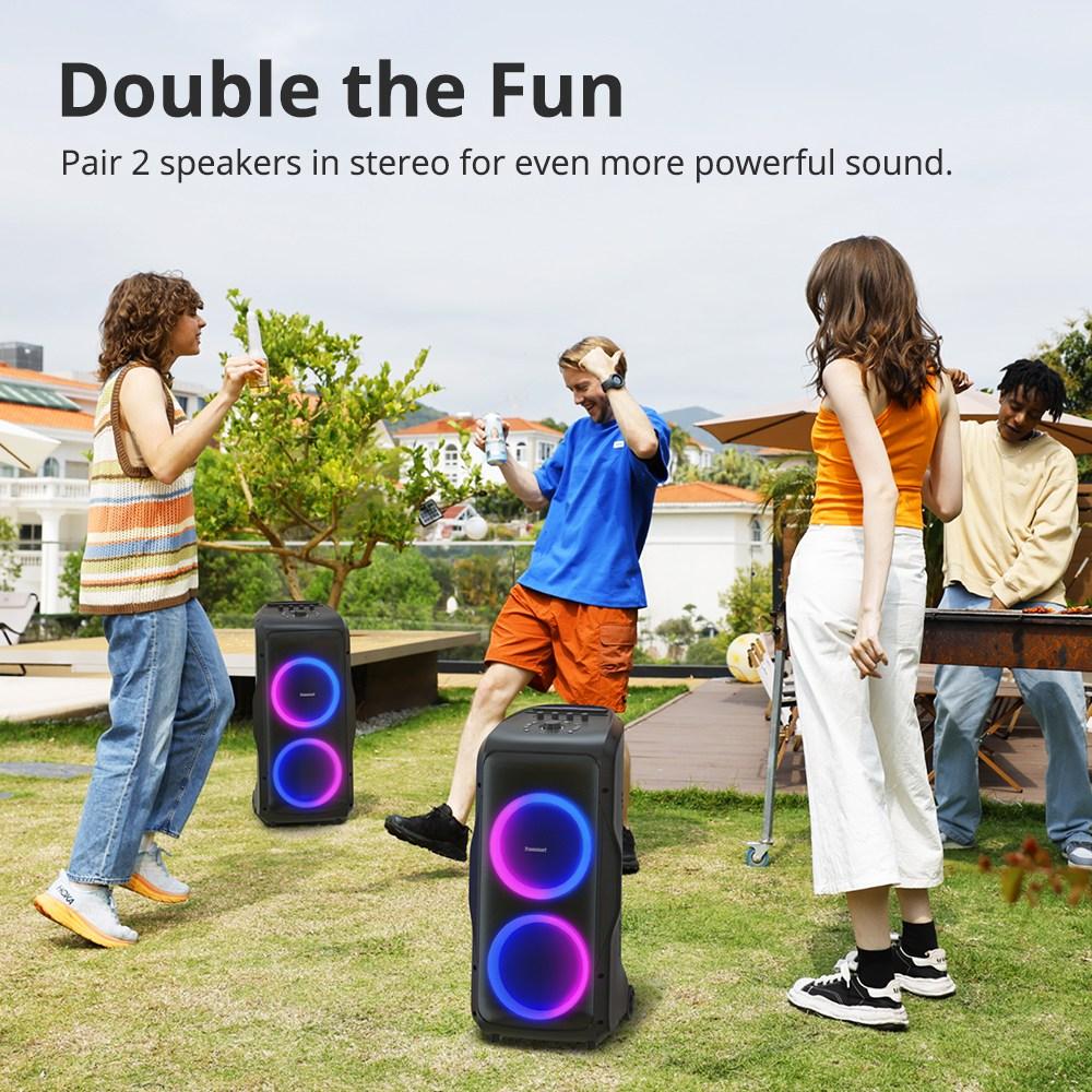 Tronsmart Halo 300 Portable Party Speaker 240W Power 20H Playtime Mic Guitar Input IPX4 Splashproof Custom Lights