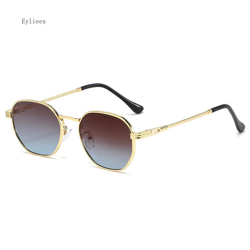 Retro Small Square Metal Framesd Female Sunglasses Fashion Gradient Lens Uv 400 Protection Male Punk Dark Green Sun Spectacles Gafas De Sol