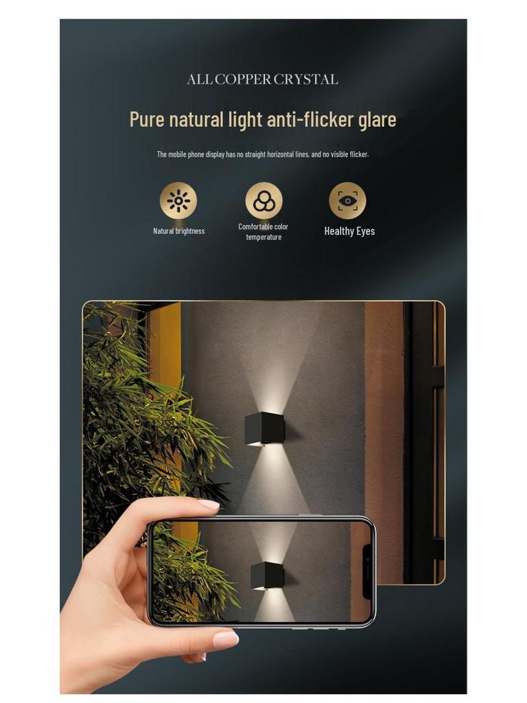 Double-Head Dimmable Outdoor Waterproof Wall Lamp