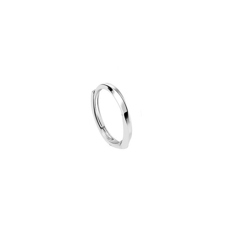 S925 Sterling Silver Möbius Ring: Women's Adjustable Luxury Plain Band Design