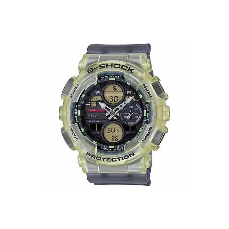 

Casio G-Shock Mischief Collaboration Retro Fashion Waterproof Sports Three-Hand Dual Display Quartz Watch Women watches Gray GMA-S140MC-1A Transparent Watch Case