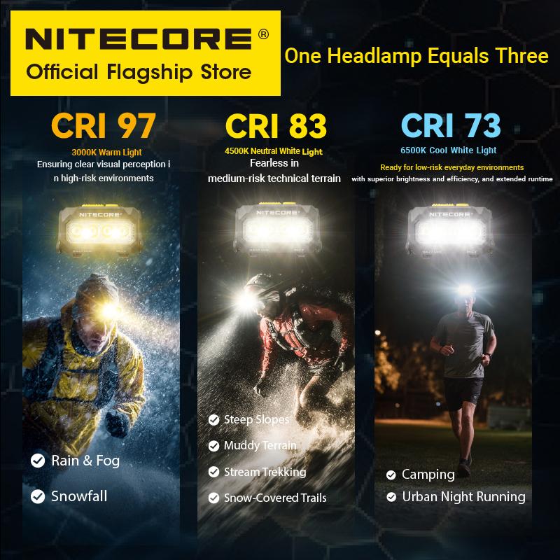 NITECORE HA27 UHE Modular AAA Headlamp 3 Color Temperatures 800 Lumens Led Headlight with HLB1500 Battery for Night Run Camping