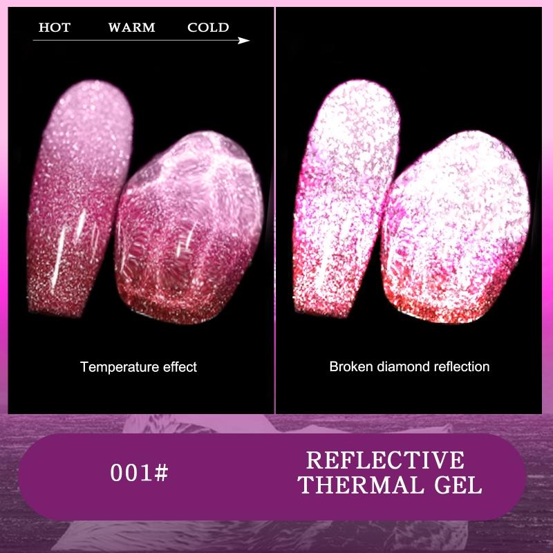 Fargeskiftende gellakk termisk gellakk Fargeendringer med temperatur neglelakk 7,5 ml