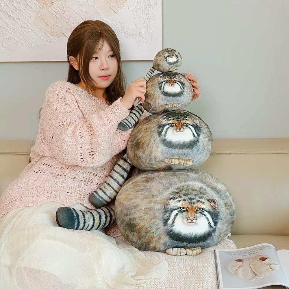 Superweiches Katzen-Stofftier Lebensechte Simulation Katzenkissen Kawaii Pallas-Katzen-Spielzeug Kinderspielzeug Geschenke