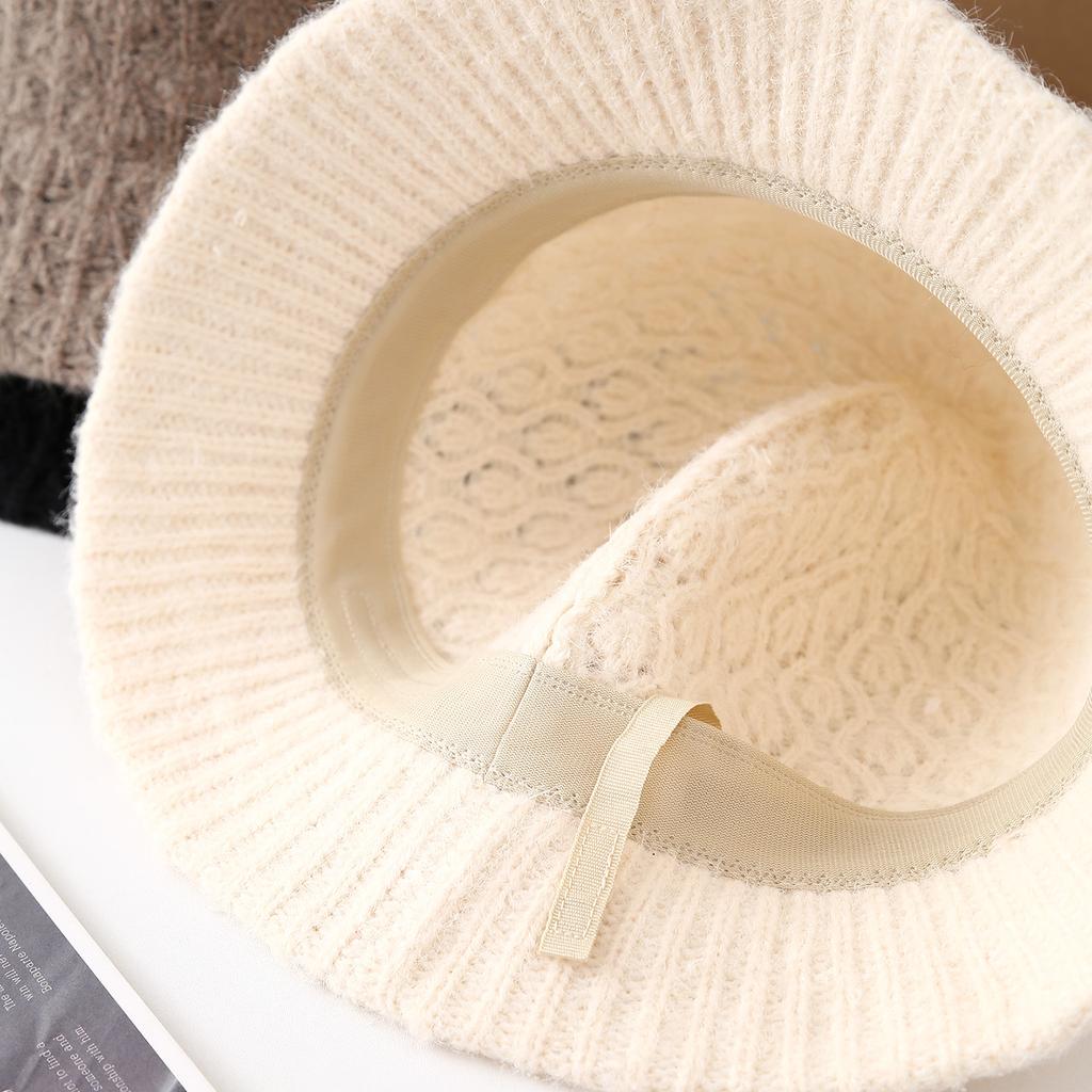 Women'S Winter Knit Cap With Foldable Bucket Hat For Casual Wear (Elegant Round Top Design) Vintage French Fisherman Hat