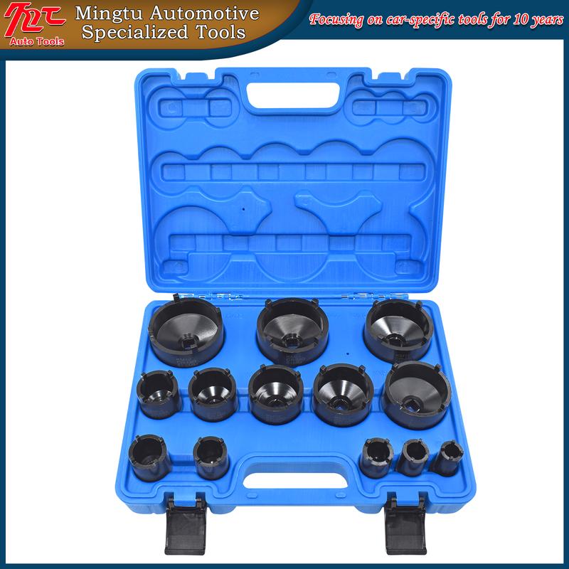 Applicable to Mercedes-Benz and IVECO front and rear axle hub bearing nut special socket four-tooth nut