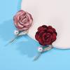 Fabric Pearl Rose Flower Brooches for Women Unisex Botanical Pins Event Party Backpack Decoration Clothes Accessories