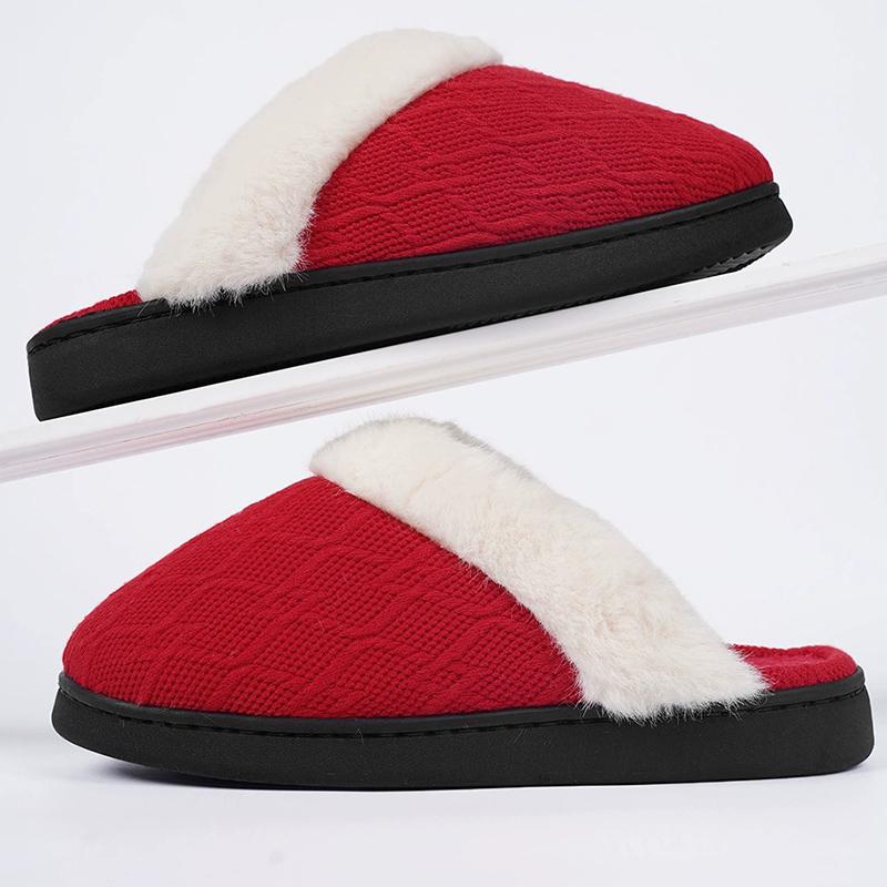 Fashion Slip On Platform Fur Slippers for Women Fashion Mix Color Furry House Cotton Slides Woman Light Non Slip Cotton Slippers Female