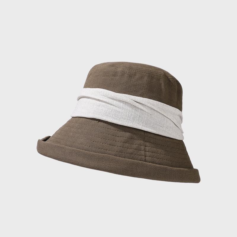 Fisherman's Hat Women's Spring Foldable Sun Hat Summer Color Block Sunscreen Hat