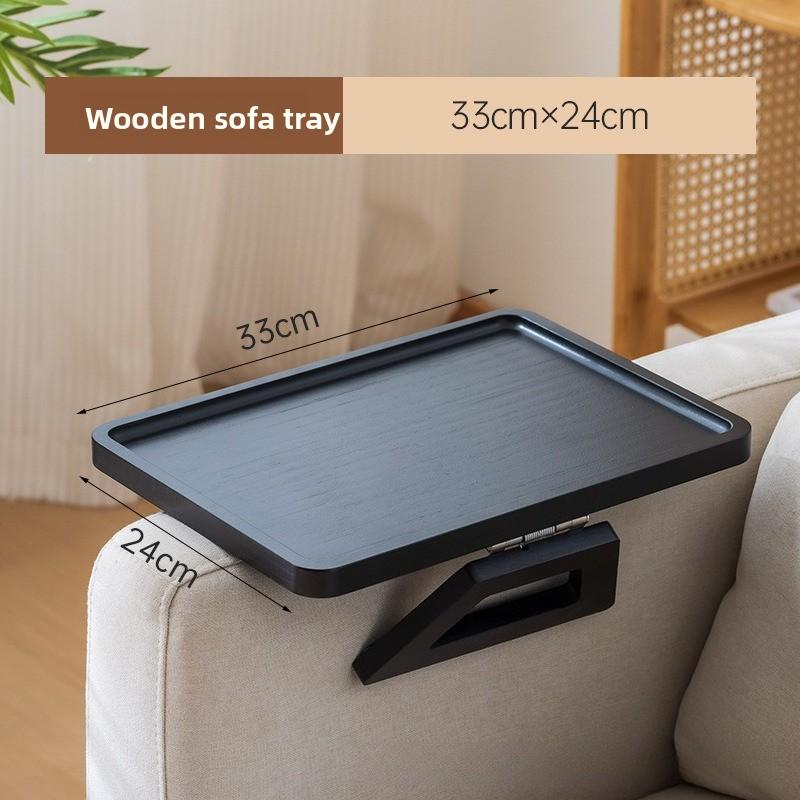 New Chinese Style Bamboo Folding Tray Anti Slip Tea Tray Sofa Armrest Table Space Saving Cheese Plate