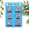 Metal Pool Rules Sign  No Running Diving Food Glass Peeing Bombing  Outdoor Safety Warning for Swimming Pools  Water Pa
