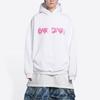 Balenciaga Wide Fit Hoodie 'White/Bubblegum' 675003TLVF29014