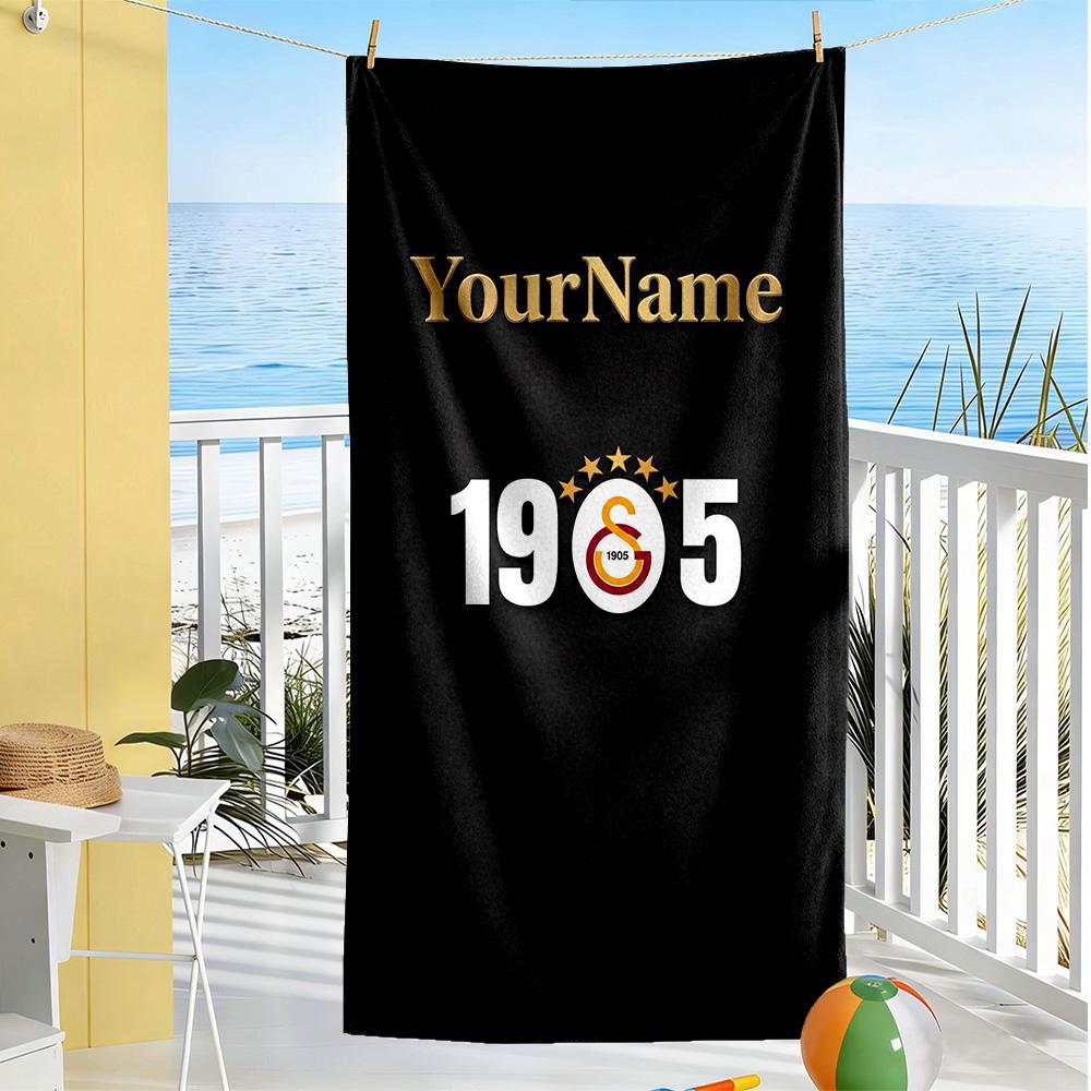 Galatasaray Customize Text Beach Towel Soft Durable Quick-Dry For Beach Bathroom Outdoor Swimming Pool Camping Picnic Yoga Diving Vacation Accessories