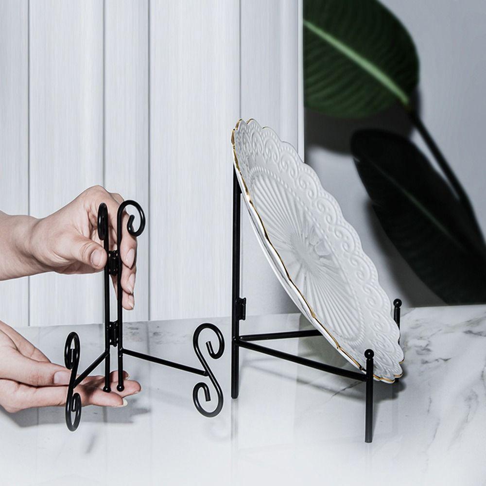 Solid Plate Stands Iron Photo Pedestal Durable Display Stand  Home Decoration