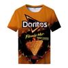 Lässig Cool Street 3D Fast Food Kartoffelchip Bedrucktes Herren Rundhals Top Kurzarm T-Shirt