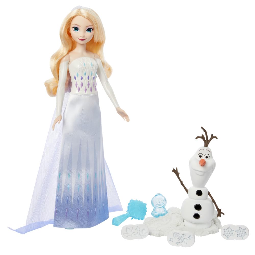 Mattel Frozen Elsa and Olaf Stamp Snow Play Dolls House Pretend Play Play Set 1 Doll and 1 Ages White HYH10 Set! Dress-Up & (Includes Figure) 3+