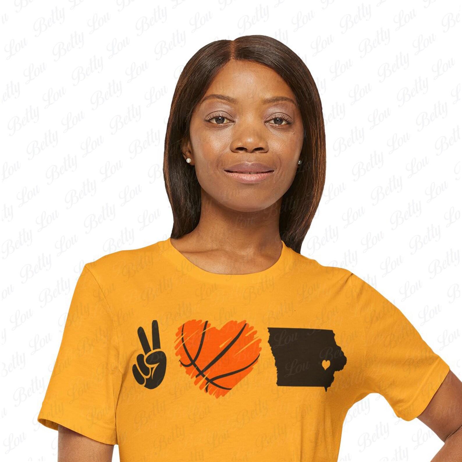 Peace Love Iowa Basketball Tee - Unisex Jersey Short Sleeve L