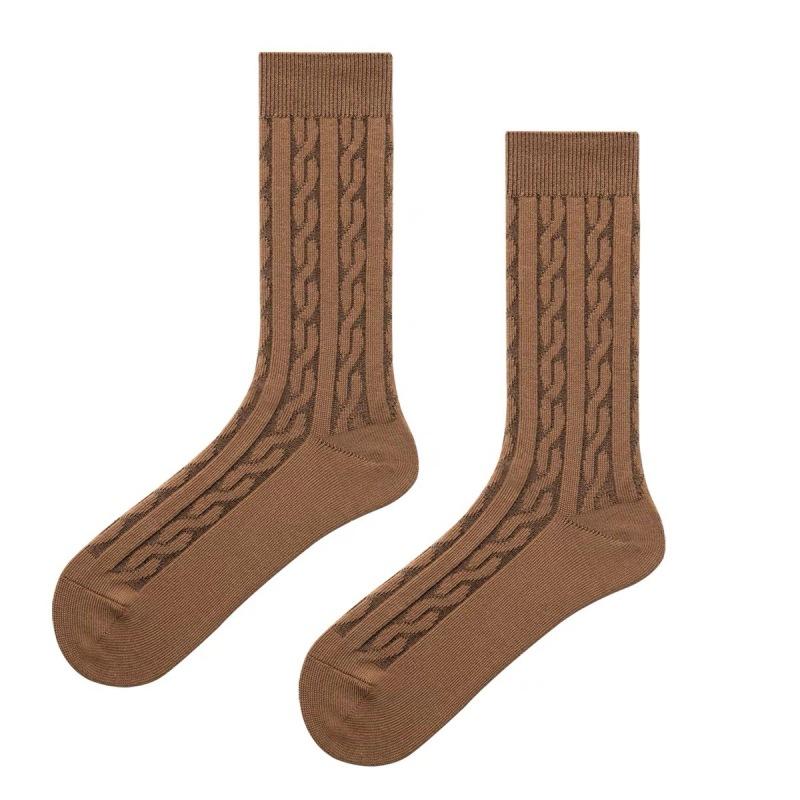 Pink Australian Fleece Socks Thickened Warm Socks Cartoon Striped Cute Plush Floor Socks